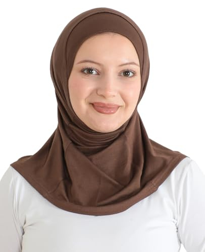 Prien Sport huvudduk för kvinnor, muslimska hijabklänningar, mjuk halsduk för kvinnor, muslimska klänningsset, abaya bönkläder, islamiska huvuddukar kläder för ramadan, BRUN, one size