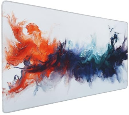 Mouse Mat Red Black Gaming Mouse Pad Abstract Large Mouse Pad 1000x500x4mm XXL Mousepad,Desk Protector Mat with Anti-Slip Base,Improved Precision and Speed,Extended Waterproof Mousepad,for Home Office