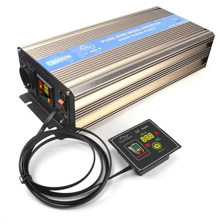 WESLNN 2000W Off Micro Onduleur Réseau 12V 24V Convertisseur Solaire À Onde Sinusoïdale Pure Éolienne Voiture Inversor 4000W Puissance De Surtension for Batterie(12V)
