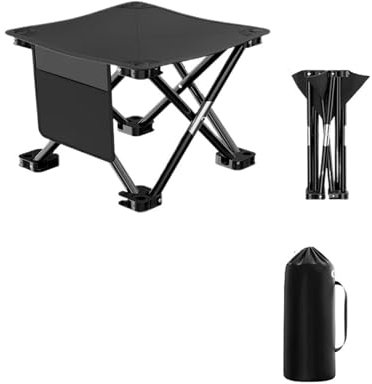 MZSKLW Angelstuhl Picknickhocker Camping Leicht zu tragender Klapphocker Tragbarer Leichter Angelstuhl Klappstuhl Campinghocker Portabilität Angelstuhl für Camping, Garten, Pickn(Black-Large)