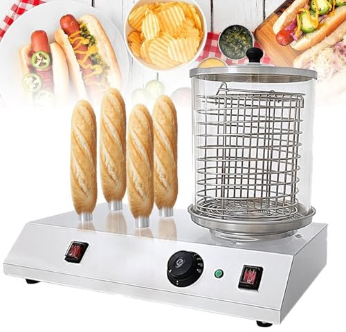 XCSCUK Machines commerciales de Hot-Dogs, 458W Maker de Hot-Dog électriques en Acier Inoxydable, Machine à réchauffeur de Chou