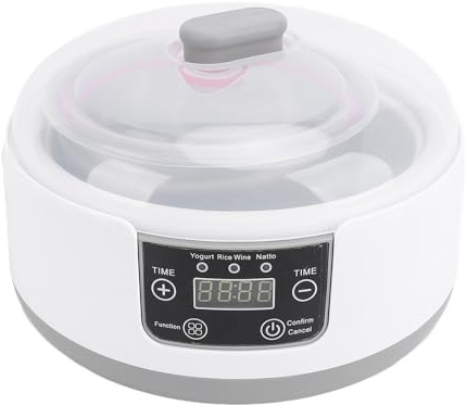 Joghurthersteller, Automatischer Griechischer Joghurthersteller mit 3 Modi & Time Control, 5pcs Gläsern und Edelstahlbehälter, Joghurtmaschine für Bio -Joghurt, Käse, Natto &