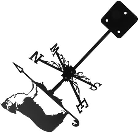 Happyyami Dog Weather Vane Indicateur De Direction du Vent Métal pour Jardin Et Extérieur Décoration Vintage Forme De Chien pour Cour Et Jardin