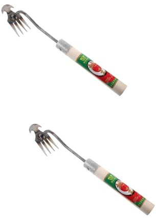 BESPORTBLE 2 Pièces Outils De Désherbage Jardinage Cultivateur Manuel Râteau Déracinement Extracteur Désherbeur Manuel Petit Désherbeur Main à Nouveau Désherbant Désherbage du Jardin Acier