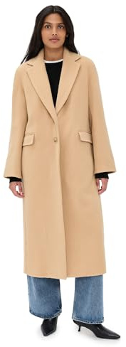 Vince Women's Single Breasted Classic Coat, Camel, Large