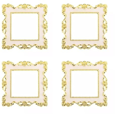 4X Resin Single Light Switch Cover Surround Socket Finger Elegant Plate Panel Deco (Golden)