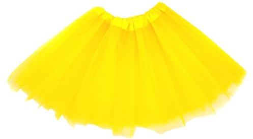 GXGM 1 Stück Tüllrock Gelb,Tutu-Rock, Tüllrock Mädchen,Netzrock,Erwachsene Modell 40cm,Damengeschenk,Geeignet für Halloween, Karneval, Ballett(Gelb)