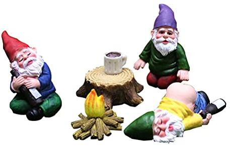 KIMISS Statue de Gnome Nain de Jardin Ivre - Artisanat en Résine Amusante pour Décoration Extérieure | Décoration Naine Ivre Fantaisiste pour les Jardins, les Tableaux de Table et les Contes de Fées