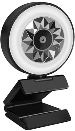 Webcam multifonction avec micro intégré 1080p 2K Free Drive haute définition pour la maison, le chat à distance, la banque, le bureau, les équipes de caméra d'ordinateur, kit d'éclairage, support