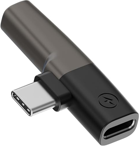 Adaptador de Auriculares USB Tipo C a Jack 3.5 mm, Adaptador USB C a Jack 3.5 mm y Carga 2 en 1, Compatible con iPhone16 15 Pro MAX/Galaxy Serie/Huawei, Compatible con Carga y Música al Tiempo Mismo