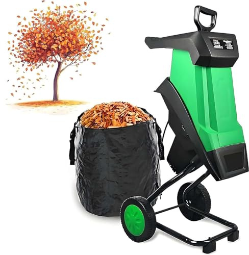 CUTANGELAR Cippatore Legno da Giardino, 2400W Elettrico con Sacco di Raccolta, Gestisce Rami fino a 40mm di Diametro, Perfetto per Gestione Rifiuti e Compostaggio.