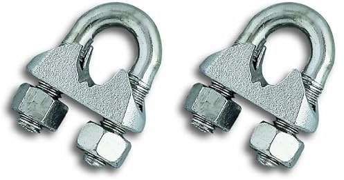 Chapuis VSC5 Sujetacable de estribo - Acero galvanizado - Para cable con un diámetro de 12 mm (Paquete de 2)