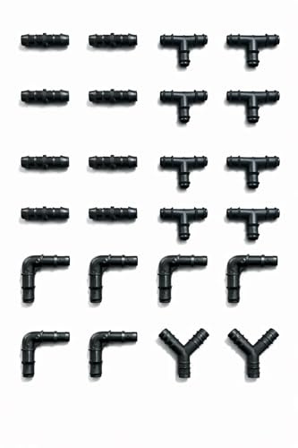 Kit 100 Raccordi Irrigazione a Goccia 16mm – 30 Manicotti a giunzione, 30 Tee, 30 Curve, 10 Raccordi a Y – Compatibile Tubo Polietilene 16 mm – Facile Installazione – Made in Italy