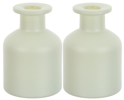 Homoyoyo Botellas Difusoras de Aroma Vacías de Vidrio Cilíndrico Mate Verde 150 Ml, Set de 2 Unidades para Difusor de Aceites Esenciales y Aromaterapia en Hogar, SPA y Coche