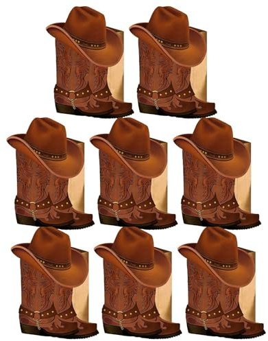 Western Cowboy Boots Blomlåda - 8 stycken, cowboy tema party gåva dekoration | födelsedag bröllop bordsdekoration | Stövellåda
