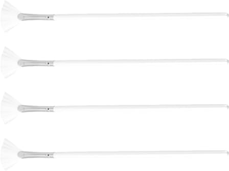 Zerodeko 4 Pinceles de Abanico para Mascarillas Faciales de Madera y Nylon, Suaves Cerdas, Ideales para Aplicar Productos de Cuidado Facial en Mujeres