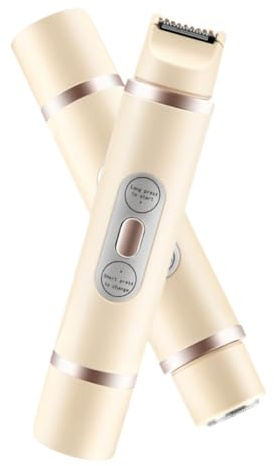 Comfort 2 in 1 Electric Lady Shaver - Waterproof Rechargeable Women's Razor for Bikini Line, Legs & Underarms - Painless Face & Body Hair Trimmer - Ideal Winter & New Year Gift for Her (Yellow)