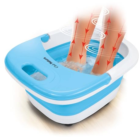 Spa de Pies/Piernas Plegable con Hidromasaje e Infrarrojos. Hidromasajeador plantar plegable: pediluvio eléctrico 450W Masaje de Vibración + Burbujas de aire + Infrarrojos y Calor. Plegado sólo 9,5 cm