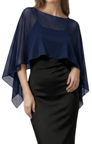 Eudomis Sheer Chiffon Capes Damen Sommer Weiche Capelets,leichte Tücher Wraps für Abendkleider Schal Stola elegant Umhang
