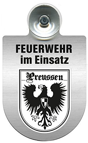 Einsatzschild Windschutzscheibe incl. Saugnapf - Feuerwehr im Einsatz - 309355 Farbe Region Preussen
