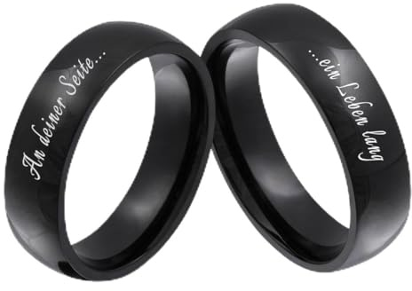 Juwelier Schönschmied Trauringe Partnerringe Eheringe - inkl. WUNSCHGRAVUR - Edelstahl 148HHac - mit AMAZON KONFIGURATOR direkt online gestalten !