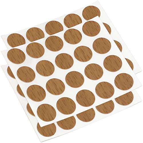 Adsamm® / 60 x Abdeckkappen/Walnuss/Ø 13 mm/rund / 0,45 mm dünne Selbstklebende Möbelpflaster