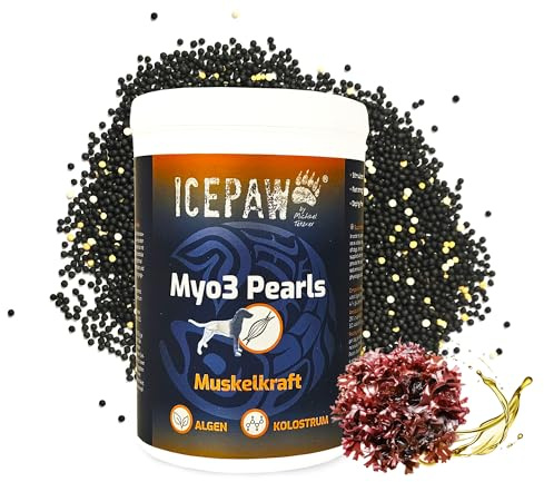 ICEPAW Myo3 Pearls I 700 g I optimale Nährstoffversorgung der Muskulatur I für Sporthunde I Kolostrum I Leistungssteigerung