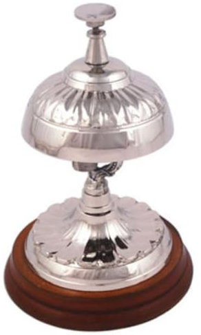 Casa Padrino Luxus Tischglocke Silber/Braun Ø 10 x H. 15 cm - Tischklingel - Service Glocke - Hotel & Gastronomie Accessoires