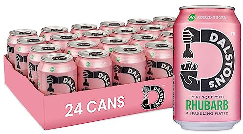 Dalston's Sparkling Rhubarb Soda (24 x 330ml) - Real Squeezed Rhubarb & Sparkling Water - 40 Kcal - No Added Sugar - No Artificial Sweeteners - Healthy Alternative - Low Calorie - Vegan