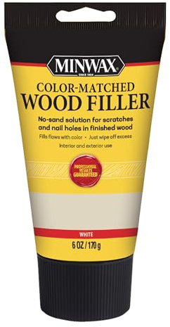 Minwax Color-Matched Wood Filler, White, 6 oz