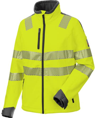 WÜRTH MODYF Warnschutz Softshelljacke Neon Damen – hochwertige & reflektierende Arbeitsjacke in den Größen XS – 3XL – winddicht, atmungsaktiv & wasserabweisend (8.000 mm WS) – in Gelb und Orange