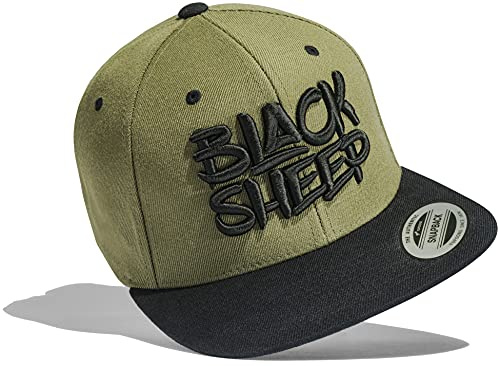 Baddery Cap Flexfit Snapback - „Black Sheep“ - 3D Stick (Grün) | Streetwear Kappe für Herren & Damen