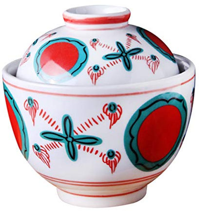 Bol à miso de style traditionnel en céramique avec couvercle