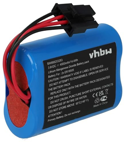 vhbw Batterie Ersatz für Visonic 103-304742-2, 2XER18505M für Alarmanlage, Alarmsystem (4000 mAh, 3,6 V, Li-SOCl2)
