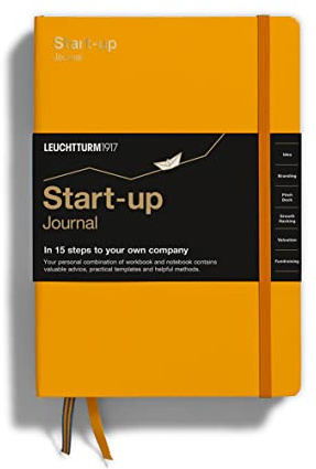 LEUCHTTURM1917 Start-up Journal, Medium A5, englische Ausgabe | Hardcover, Rising Sun, Kunstleder-Cover, 15-Schritte-Leitfaden, 294 nummerierte Seiten, 100 g/m², säurefrei
