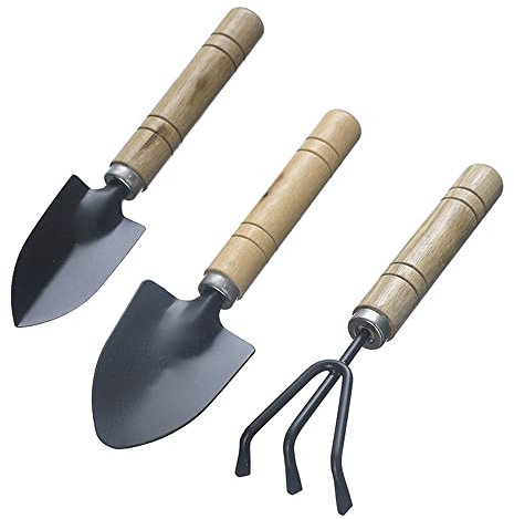 Attrezzi Giardinaggio,3 pezzi Utensili da Giardino Rastrello Giardino Paletta Giardinaggio Vanga Mini Set di Attrezzi da Giardinaggio per Piante in Vaso di Fiori piantine di Piante Bonsai