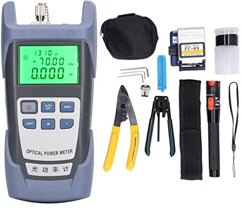 Tester per Cavi in ​​fibra Ottica Ad Alta Precisione Tester per Cavi in ​​fibra Ottica da 15 Pezzi -70 a 10dbm Kit di Strumenti per la Comunicazione