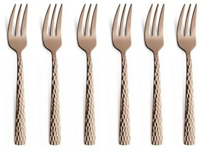 Amefa Felicity PVD Kuchengabel Set 6-teilig | Rose | PVD Dessertgabel Set für 6 Personen | Dessertgabeln | Dessertbesteck