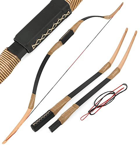 surwolf 20-35lb Bogenschießen Takedown Recurve Bogen Langbogen Traditioneller Recurve Bogen Jagdbogen Bogenschießen Bogen und Pfeil Set RH/LH für Außenaufnahmen (35lbs, Bogen)