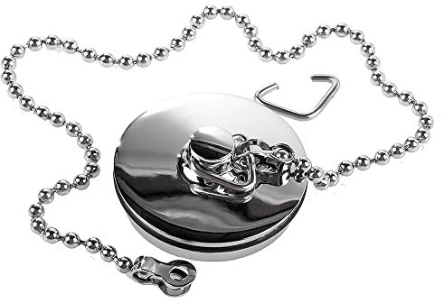ONE BEST DEAL Chrome Sink Plug with Chain For Kitchen or Bath | 1 1/2 Chrome Sink Plug & Chain for Effortless Drain Control | Drain Stopper Kitchen Sink