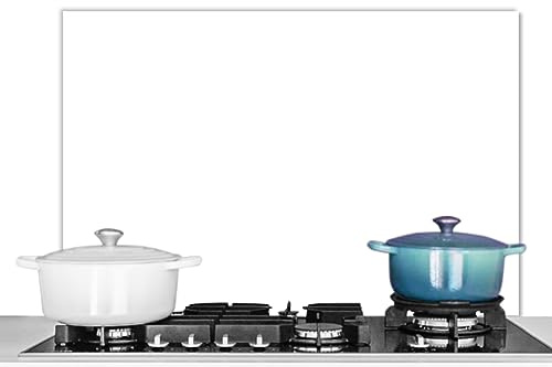 KitchenYeah© Antisalpicaduras Cocina Protector Salpicaduras Pared Chapa | 80x55 cm - Aluminio Kitchen Panel Vitrocerámica Accesorios Salpicadero Decoración Blanco - Colores - Neutro