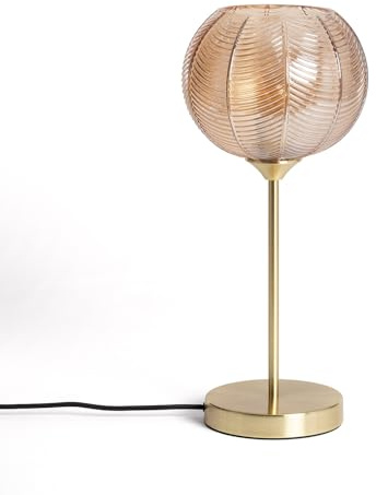 LEDKIA Tischlampe Metall und Glas Klimt Bernstein
