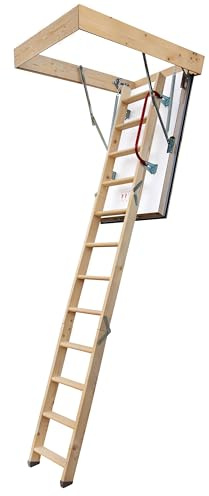 4IQ Dachbodentreppe 120x80 cm - Bodentreppe Gedämmt - U-Wert 0,44 - Raumhöhe bis 280 cm - Inkl. Handlauf 75 cm