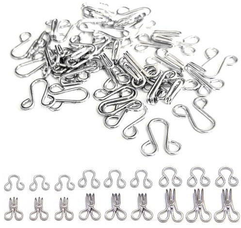 GNHG 60 Set BH Haken Ösen Verschluss,DIY Bouquet Sets,Verschlusshaken,ösen Verschluss,Unterwäsche Haken und Augen Schließe, 3 Größen