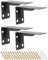 QWORK® 4 Pezzi staffe per mensole pesanti - 140 x 100 mm - acciaio solido - struttura monoblocco - Capacità di carico 120 kg - nero opaco