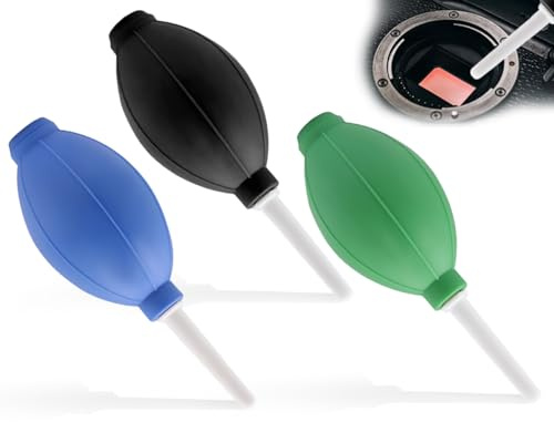 Lhbwhiz 3 Stück Blasebalg Dust Blower,Kraftvoller Luftstoß,Reinigung Rückstände Dust Air Blower Cleaner,für Entfernt Oberflächen Schmutz von Kameras,Tastaturen,Objektiven(Schwarz,Grün,blau)