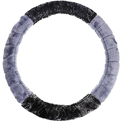 CALLARON Lenkradbezug Mit Leopardenmuster Flauschige Lenkradabdeckungen Lenkradbezug Blau Blaues Autozubehör Für Frauen Blaue Lenkradabdeckung Warmes Autolenkrad Plüsch Universal
