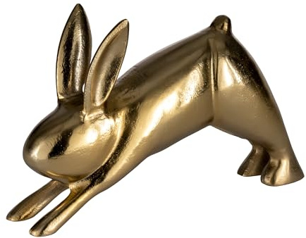 EGLO LIVING Osterdeko Yoga Hase Vohilava, Deko Figur Ostern Frühling | Frühlingsdeko Osterhase, Tischdeko Osterfigur aus Aluminium in Gold, 28 x 18 cm