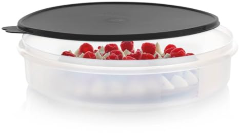 Tupperware - Contenitore rotondo con guarnizione, 30,5 cm, colore: Nero