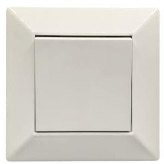 Jandei - Interruptor Conmutador 2 Circuitos, 230V, Decoración Elegante Pared Interior, Fácil de Instalar, Incluye Marco, Tapa y Mecanismo, Policarbonato Color Blanco